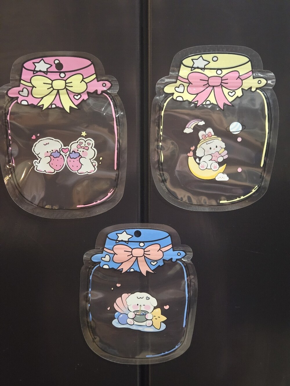 Cute Jar-Shaped Pouch – Pink, Yellow & Blue
